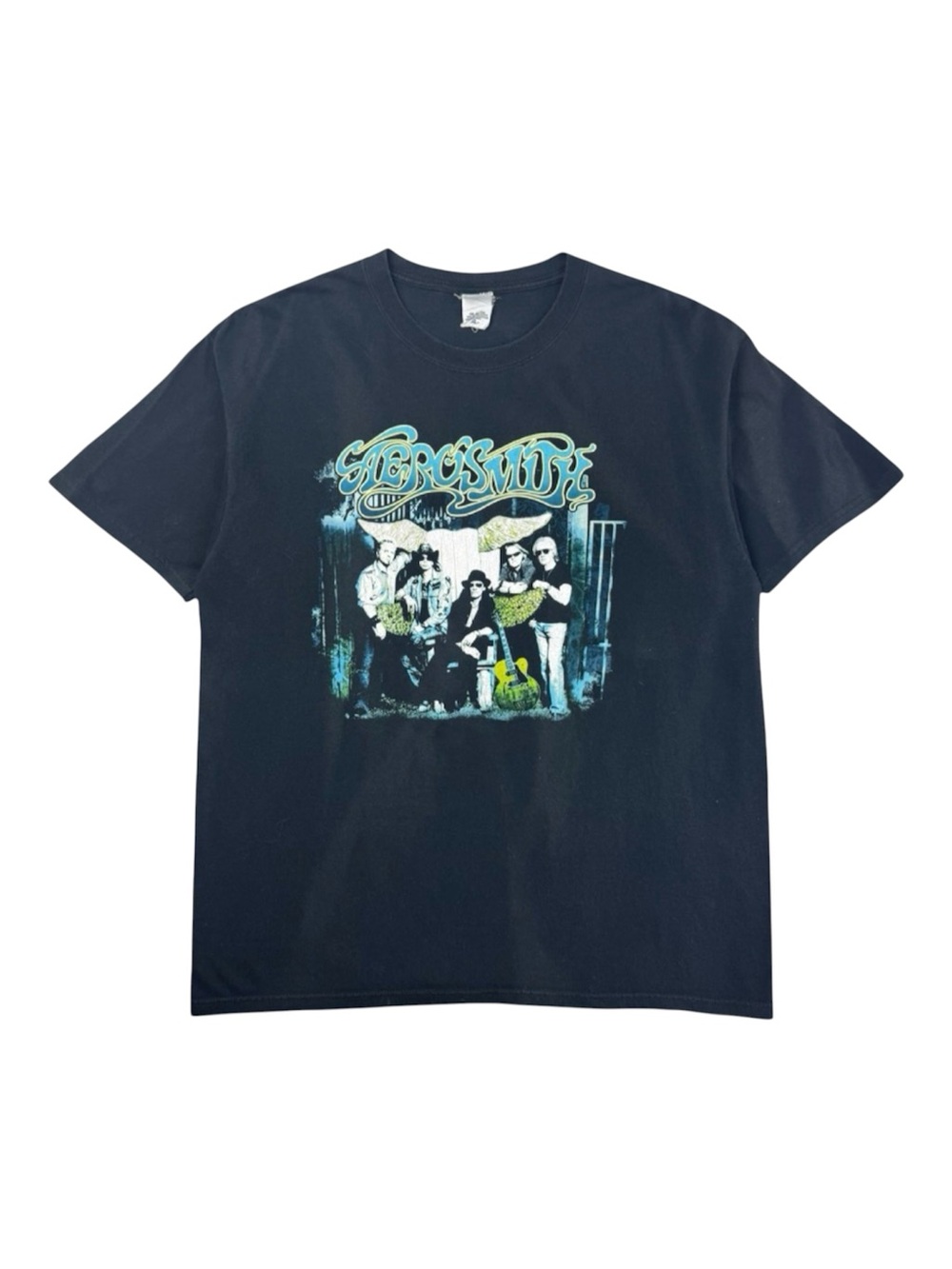 Vintage 2006 Aerosmith Tour Rock Band T-Shirt Sun Faded Black